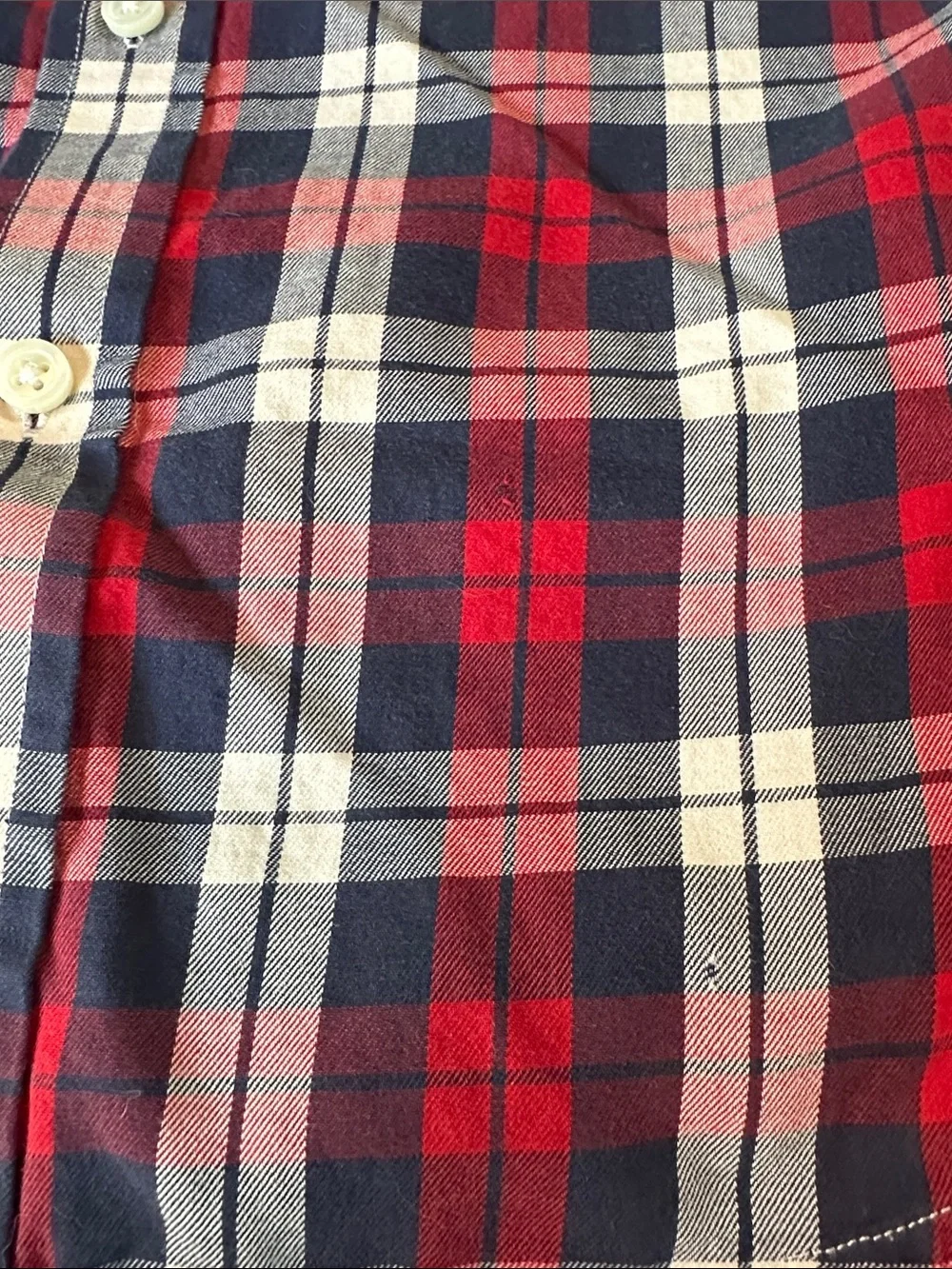 Banana Republic Red and Navy Plaid Button-Down Shirt